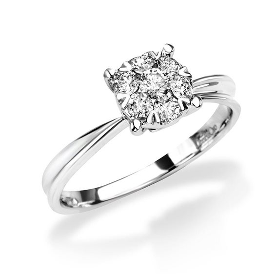 Anello Donna Oro Donna Mosaico in Oro bianco Diamante 0.17 Ct DIAF3556.017-15 - DIAF3556.017-15